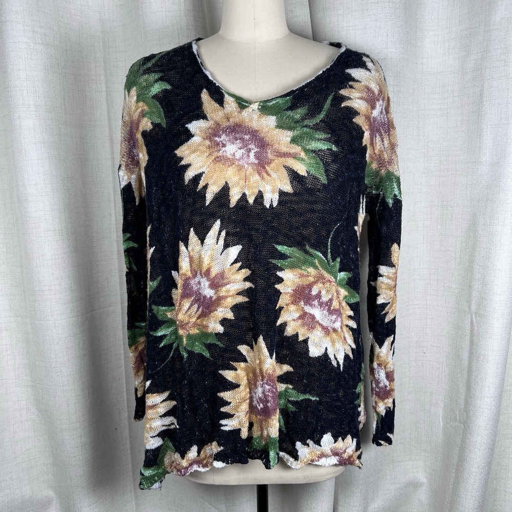 Show Me Your Mumu‎ Mellow Overtop Knit Sweater Sunflower Dreams Floral  Small